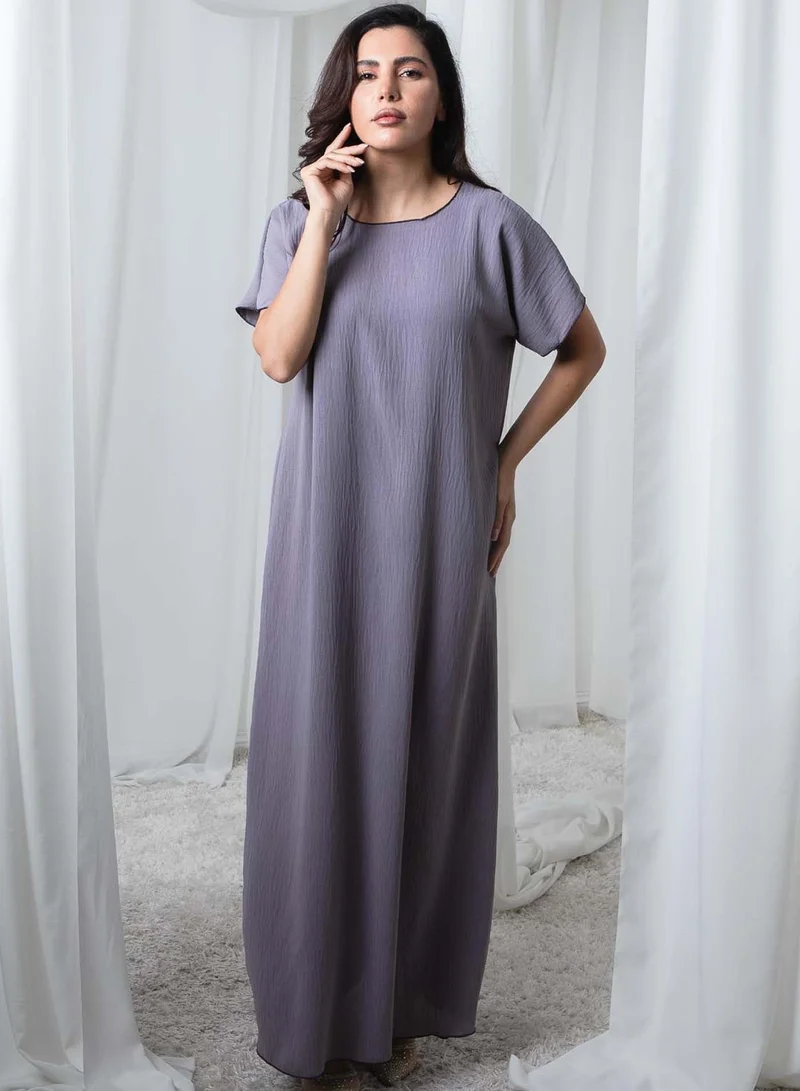 أم سكوير فاشن Grey CEY Fabric Inner Slip Dress for Abaya – Soft Underdress