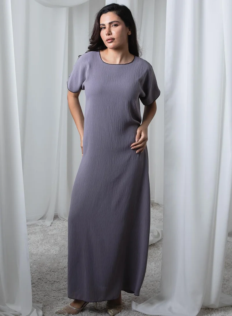 أم سكوير فاشن Grey CEY Fabric Inner Slip Dress for Abaya – Soft Underdress