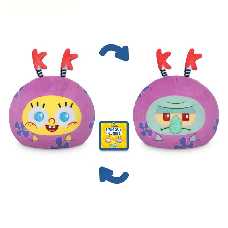 TeeTurtle Reversible Spongebob Squarepants Kuddly Krab Spongebob and Squidward 6 -Inch Two-Sided Flip Plush Toy with Embroidered Details - Cute Mini Collectible Plush for Kids, Teens, and Adults - Image 3