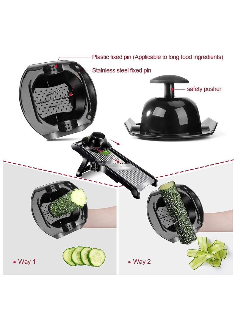 زيريفام ZERIFAM قاطع مطبخ قابل للتعديل، قاطع البطاطس والبصل المحترف، قاطع الخضار المصنوع من مواد غذائية، مع فرشاة تنظيف وقفازات مقاومة للقطع - Image 4