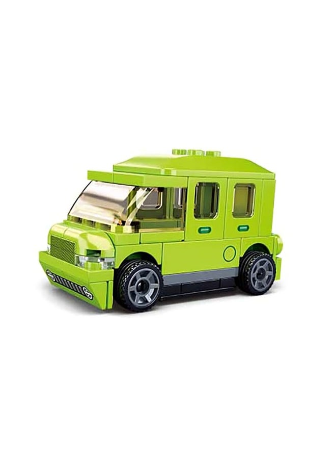 Sluban 59-Piece Power Bricks Pull Back Electric Car Green 14 x 4.5 x 9.4 cm 141692 - Image 1