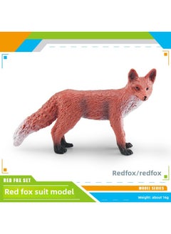 Generic Simulation Solid Wild Fox Model Red Fox Big White Fox Arctic Fox Red Fox Static Children's Hand-made Ornaments-Colour:Bl-1263 Red Fox 16g  - Image 1