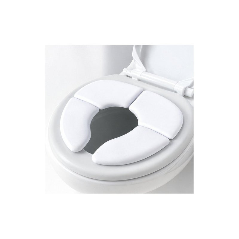 Cushie Traveler® Folding Padded Potty Seat for Toddlers, Portable Travel Toilet Seat, White | Baby Playtime - Image 1