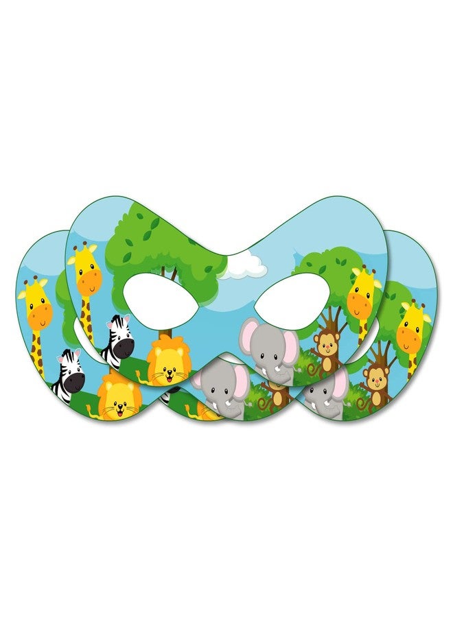 Festiko® 36 Piece Assorted Paper Jungle Eyemasks, Jungle Theme, Jungle Birthday Decoration Masks, Dress-Up Party Accessory, Jungles Party Favors, Return Gifts for Kids - Image 1