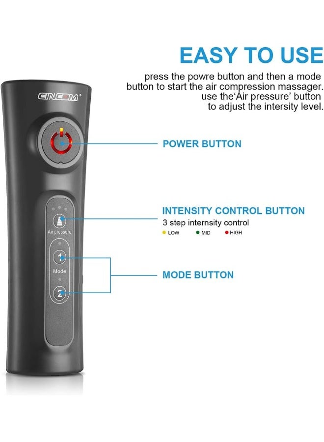 CINCOM Leg Massager For Circulation Air Compression Calf Wraps For Foot Calf & Arm Relaxation And Helpful For RLS And Edema - Image 5