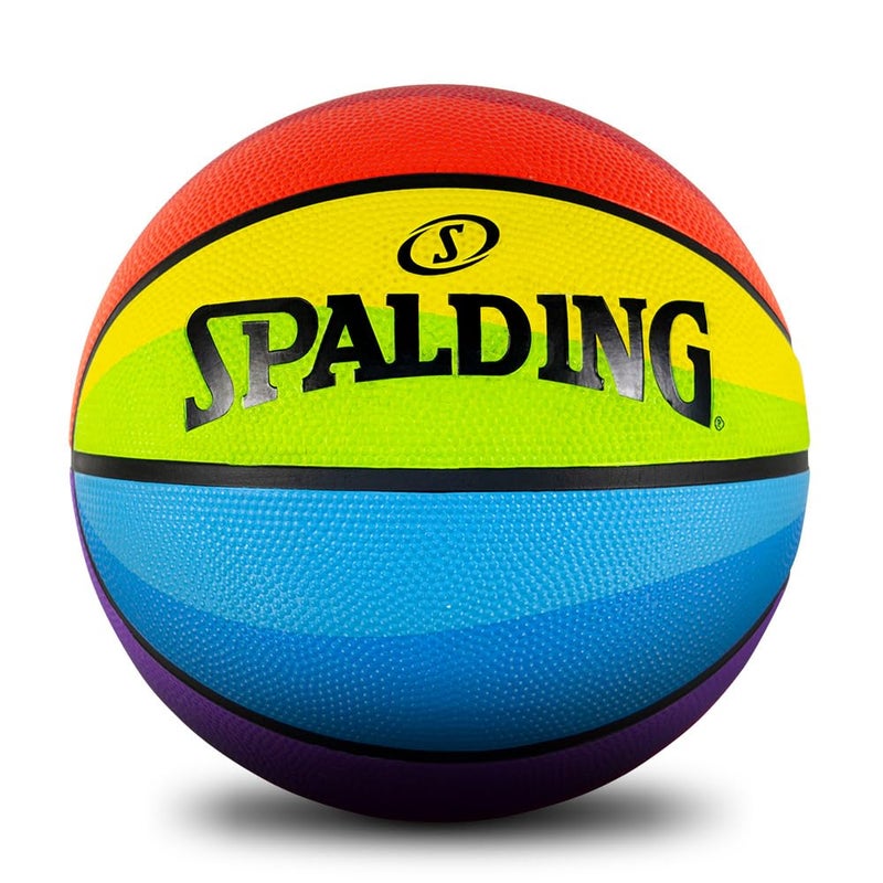 Spalding 8 Panel Rainbow Rubber Moulded Indoor/Outdoor Basketball with Butyl Bladder, Multi-Color, Size: 6 (Suitable for Practice/Match/Training) + Free Air Needle - Image 4