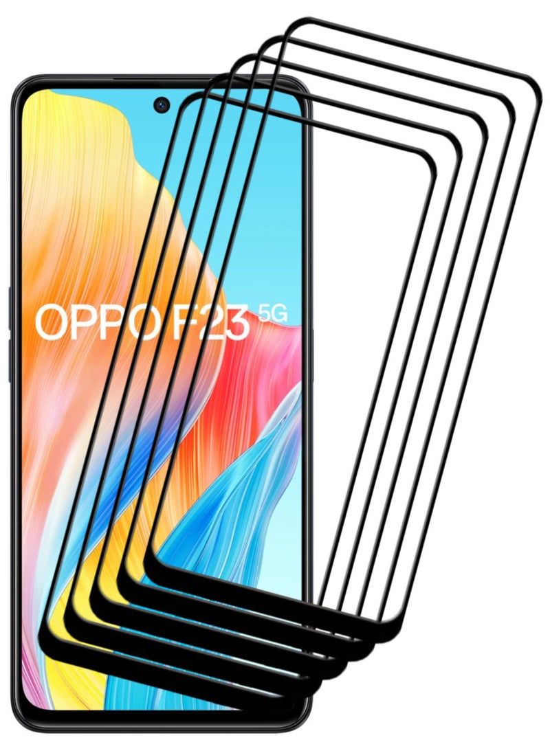 ACLIX 5 Pieces Antistatic ESD Dustproof Premium Quality High Definition Tempered Glass Screen Protector Designed For Oppo F23 - Image 1