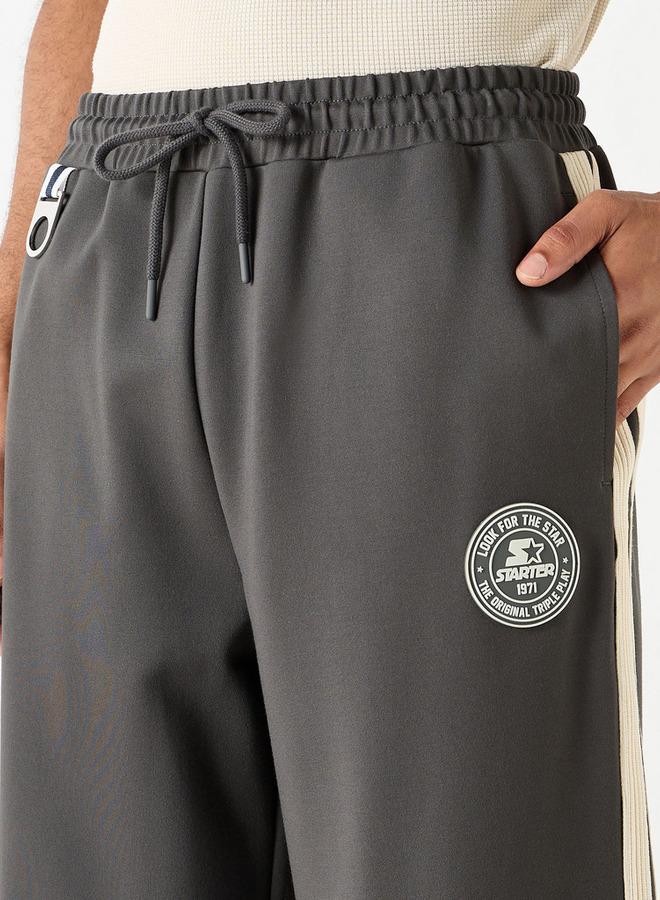 Starter Stripe Detail Track Pants with Drawstring Closure - Image 4