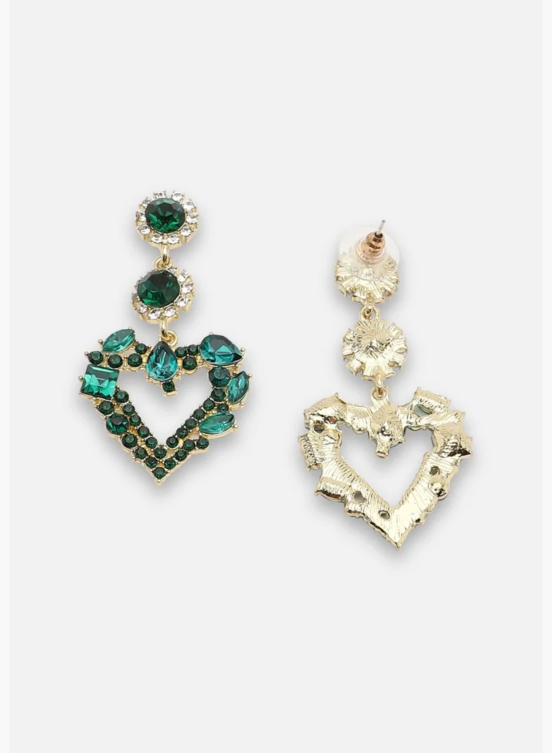 SOHI Gold Plated Party Designer Stone Drop Earring For Women