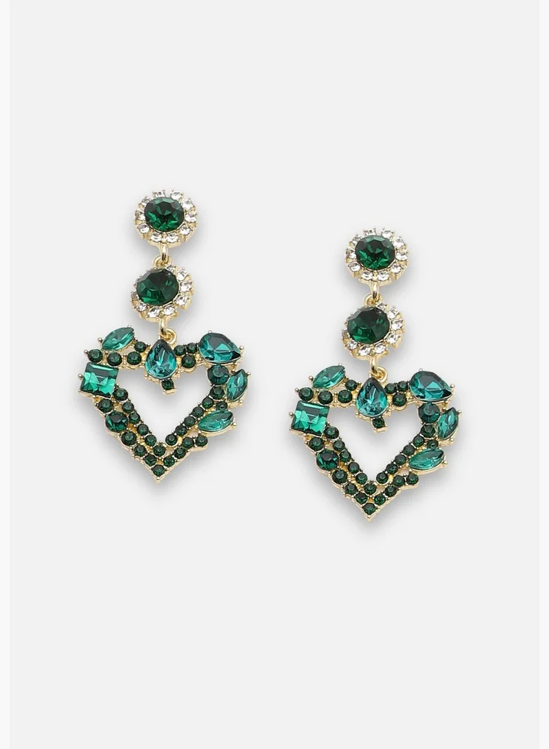 SOHI Gold Plated Party Designer Stone Drop Earring For Women