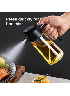 MJZ 470ml Glass Oil Sprayer for Cooking 2 in 1 Olive Oil Dispenser Bottle for Kitchen, 16oz Premium Glass Oil Bottle, Food Grade Oil Mister for Air Fryer, Salad, Frying, BBQ  - Image 2