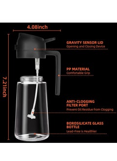 MJZ 470ml Glass Oil Sprayer for Cooking 2 in 1 Olive Oil Dispenser Bottle for Kitchen, 16oz Premium Glass Oil Bottle, Food Grade Oil Mister for Air Fryer, Salad, Frying, BBQ  - Image 4