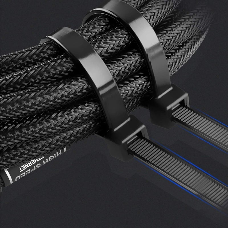 VTECHOLOGY 100Pcs Heavy Duty Industrial 14Inch Zip Toes Releasable Black Cable Ties Nylon Adjustable Tie wrap Reusable Zip Toes Tie Straps For Garden Plant Secure Vine Home Office Use - Image 5