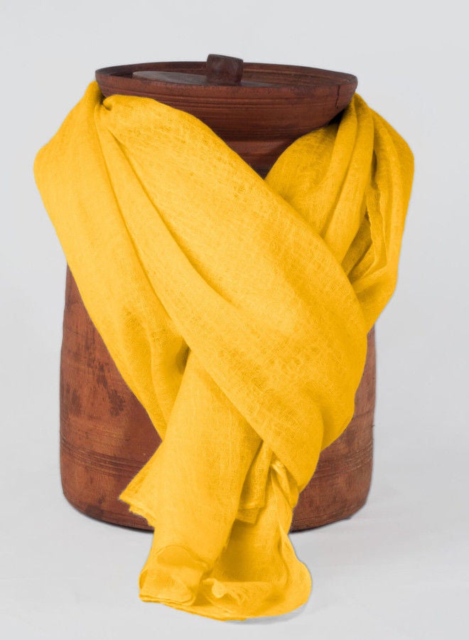 BAJRA Premium Handmade 24K Gold Color Cashmere Shawl - Image 3