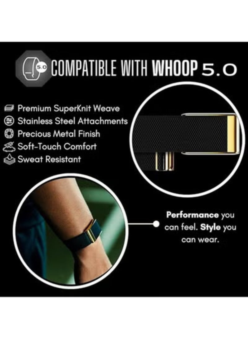 TEMPO Ultra-soft Nylon Replacement Band for WHOOP 5.0 Life /MG – ECG Compatible | Breathable, Durable & Secure Fit Strap and Adjustable Wristband Replacement Strap with U Shaped Gold Color Connector Easy to Use and Perfect for Every Occasion | NOT for Gen 4 - Image 3