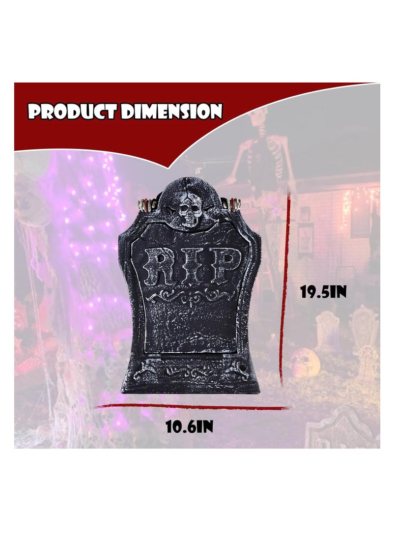 Halloween Electric Lifting Cemetery Tombstone 19” Luminous Halloween Tombstone for Halloween Outdoor Yard Decorations,Party Decor - Image 4
