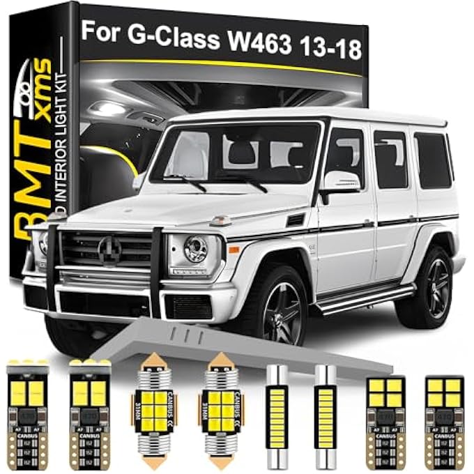 BMT xms 21 Pieces Led Interior Light Kit Replacement For Benz GClass W463 20132018 6000K Cool White Bulbs - Image 1