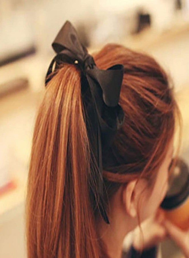 Fodattm 6 PCS Women Lady Satin Ribbon Bow Hair Rope Head Wrap Headbands Elastics Hair Tie Ponytail Holders Hair Accessories Headdress - Image 2