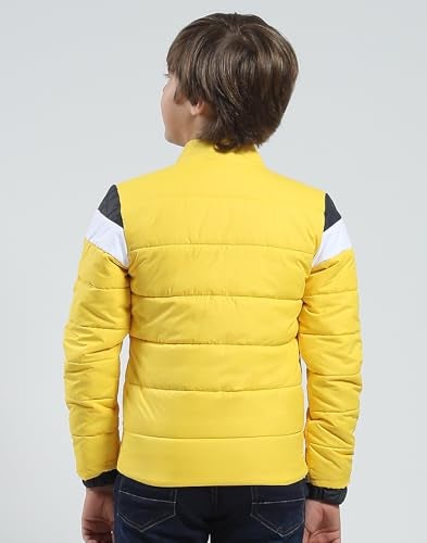Monte Carlo Boy's Full-Sleeve Winter Jacket | Stylish & Warm Puffer Jacket for Winter | Long Sleeves Jacket with Zipper Closure For Boy's Yellow 7-8 YR (Pack Of 1) - Image 4