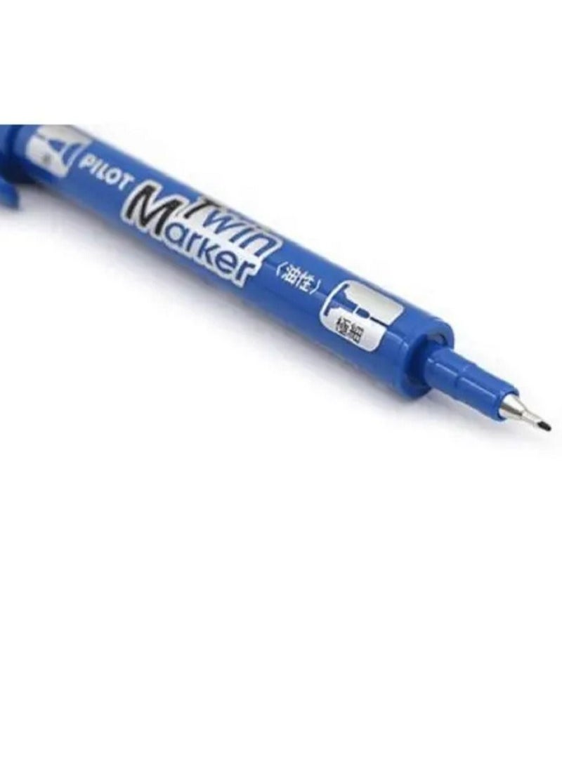 Pilot Twin Point Marker Double Sided Fine Blue Pack of 12 Pieces - Image 3