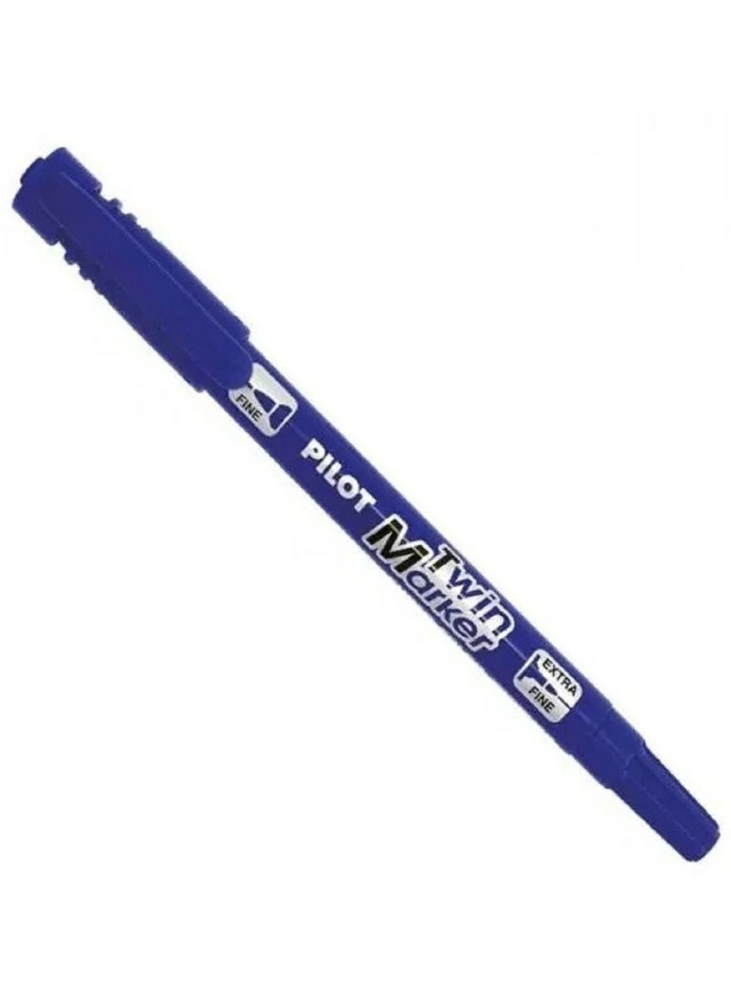 Pilot Twin Point Marker Double Sided Fine Blue Pack of 12 Pieces - Image 2