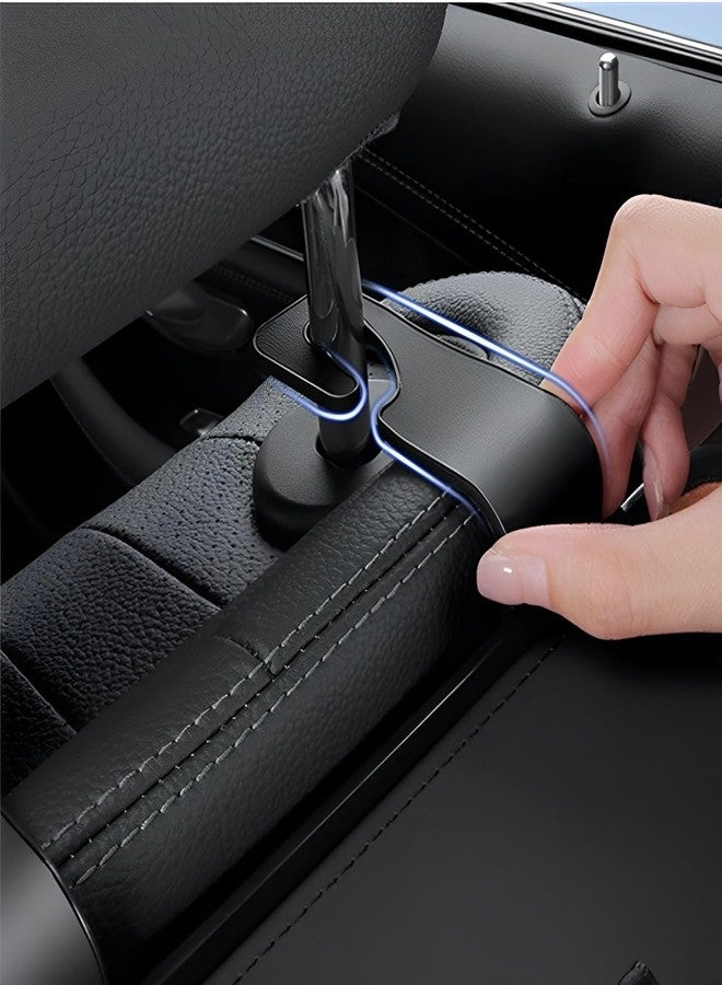 Alco Car Seat Back Hanging Storage Box with Tissue Holder and Hooks-Durable, Odorless, and Multifunctional Car Seat Organizer Interior Accessories Party Long Drive (Black) - Image 2