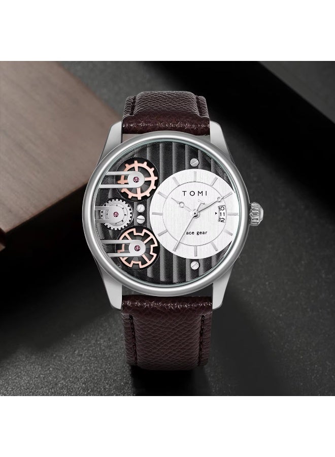 TOMI Men's Gift Box Combination Set Watch Luxury and Simple Business Detachable Strap Quartz Watch Men's Watch Festival Gift - Image 2