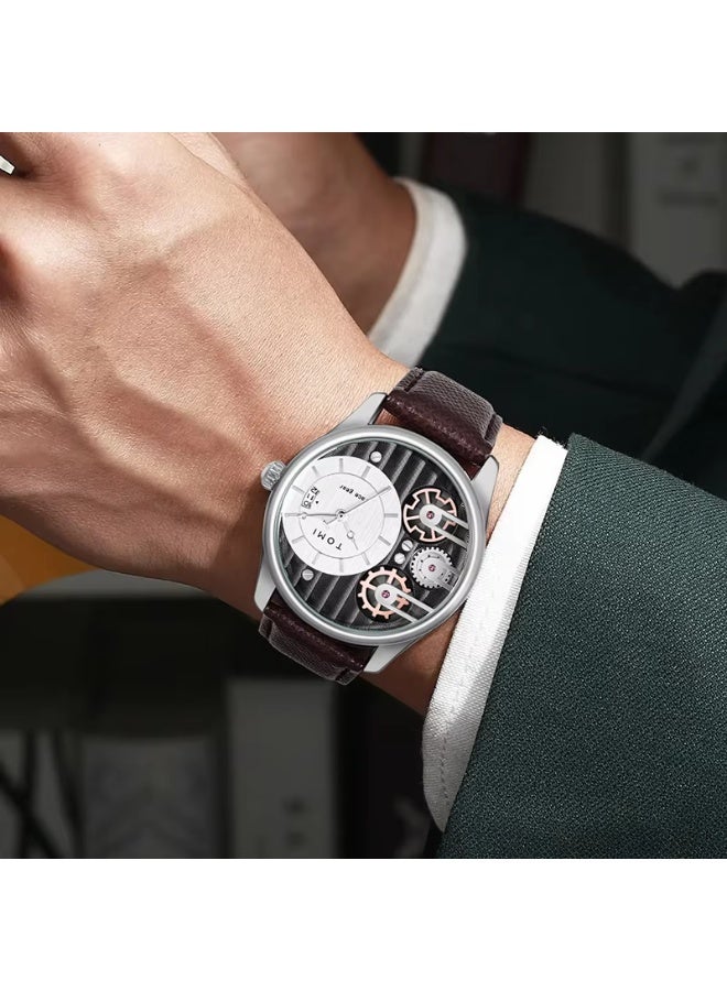 TOMI Men's Gift Box Combination Set Watch Luxury and Simple Business Detachable Strap Quartz Watch Men's Watch Festival Gift - Image 3