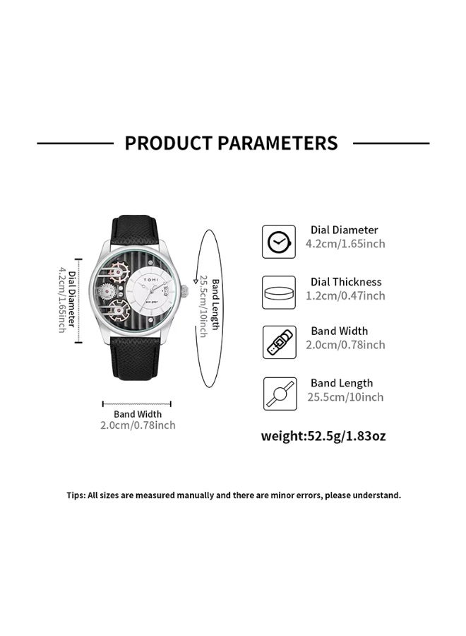TOMI Men's Gift Box Combination Set Watch Luxury and Simple Business Detachable Strap Quartz Watch Men's Watch Festival Gift - Image 4