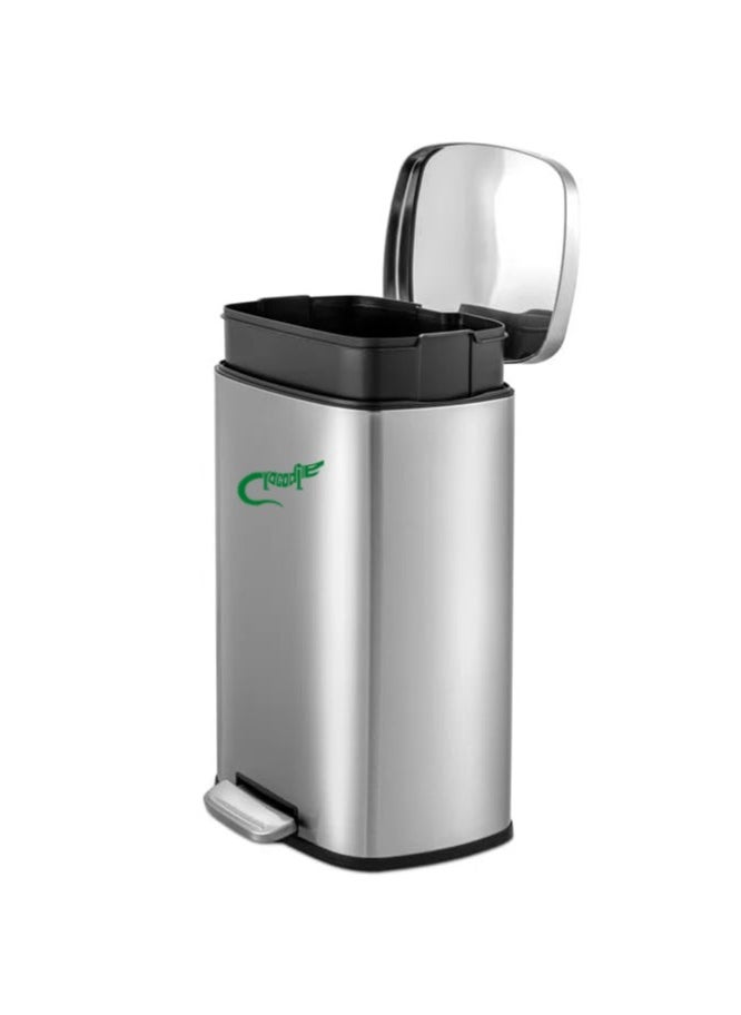 Crocodile - CROCODILE تمساح Stainless Steel Trash Can, Soft-Close Lid & Durable Foot Pedal, Smudge-Resistant Dustbin, 12 Liter/3.1 Gallon Capacity, 2 Years Warranty - Image 1