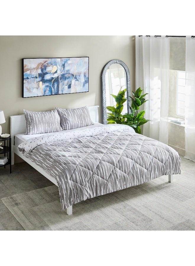 Home Box Madrid Glint 3-Piece Microfiber Reversible King Comforter Set - 220x240 cm  - Image 2