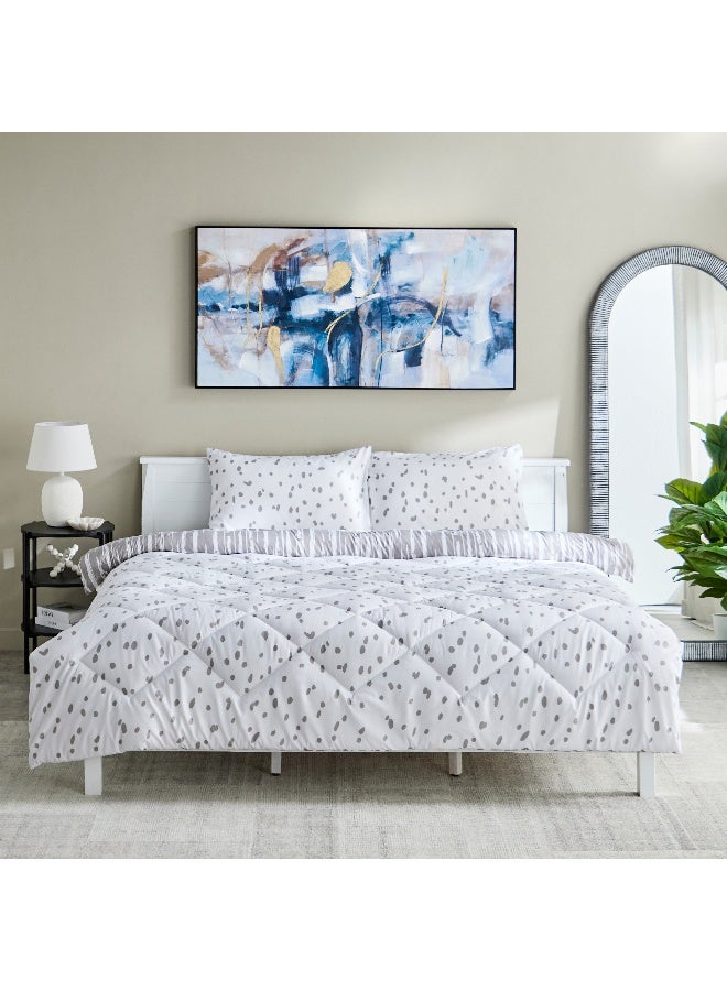 Home Box Madrid Glint 3-Piece Microfiber Reversible King Comforter Set - 220x240 cm  - Image 4