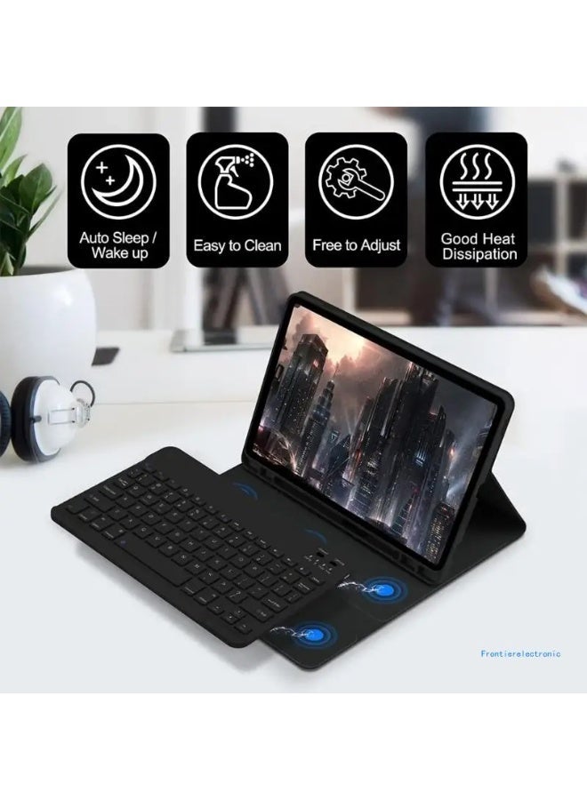بينكساما حافظة لوحة مفاتيح آيباد مع لوحة مفاتيح بلوتوث عربية إنجليزية لجهاز iPad Pro مقاس 13 بوصة M5 2025/ M4 2024، حامل لوحة مفاتيح لاسلكية قابلة للفصل مع حامل قلم، غطاء ذكي رفيع من الجلد مع ماوس - Image 2