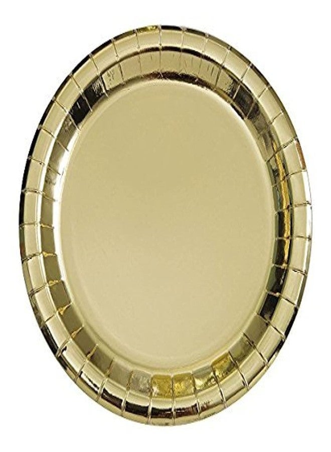 Unique Party Luxurious Gold Foil Round Dessert Plates - 7" (Pack of 8) - Eye-Catching, Sturdy & Disposable - Perfect for Parties, Weddings & Special Occasions - Image 3