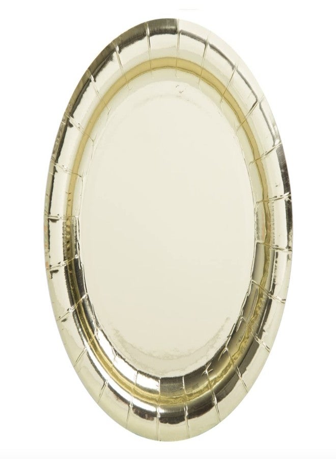Unique Party Luxurious Gold Foil Round Dessert Plates - 7" (Pack of 8) - Eye-Catching, Sturdy & Disposable - Perfect for Parties, Weddings & Special Occasions - Image 1