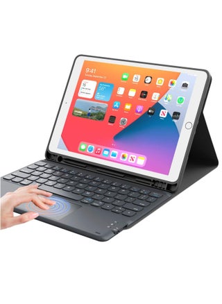 لوحة مفاتيح iPad الجيل التاسع، لوحة مفاتيح لجهاز iPad الجيل الثامن/السابع 10.2 بوصة، لوحة تتبع ذكية، لاسلكية قابلة للفصل مع حامل أقلام، حافظة لوحة مفاتيح قابلة للطي لجهاز iPad 9/8/7 الجيل 10.2 بوصة، أسود - pzsku/ZA514F7089B8E7AFE32E0Z/45/_/1711947193/54c31da2-77b0-440e-b671-1b7f6ded15fc