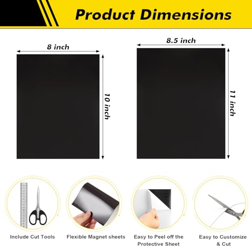 Aertiavty 48 Packs Magnetic Sheets with Adhesive Backing 8.5x11 Inch Adhesive Magnetic Sheets for Dies Storage - 20 Mil Magnetic Contact Paper Peel and Stick, Magnetic Strips with Adhesive Backing - Image 3