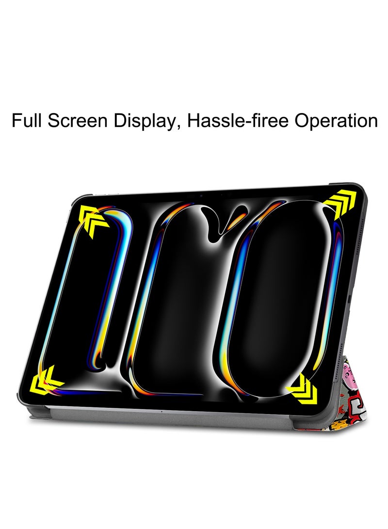 Case for IPad Pro 13 Inch (M4) 2024 Released Slim Stand Hard Back Shell Protective Smart Cover with Auto Sleep Wake Feature for IPad Pro 13 Inch Tablet (Graffiti) - Image 4