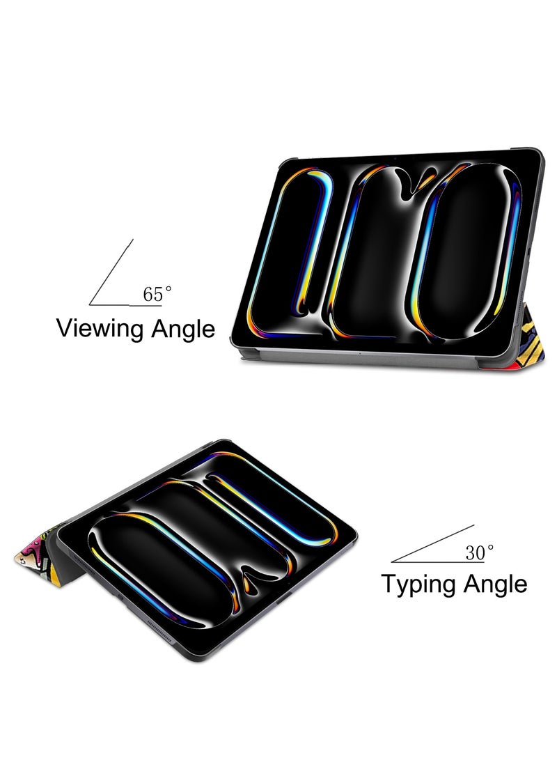 Case for IPad Pro 13 Inch (M4) 2024 Released Slim Stand Hard Back Shell Protective Smart Cover with Auto Sleep Wake Feature for IPad Pro 13 Inch Tablet (Graffiti) - Image 3