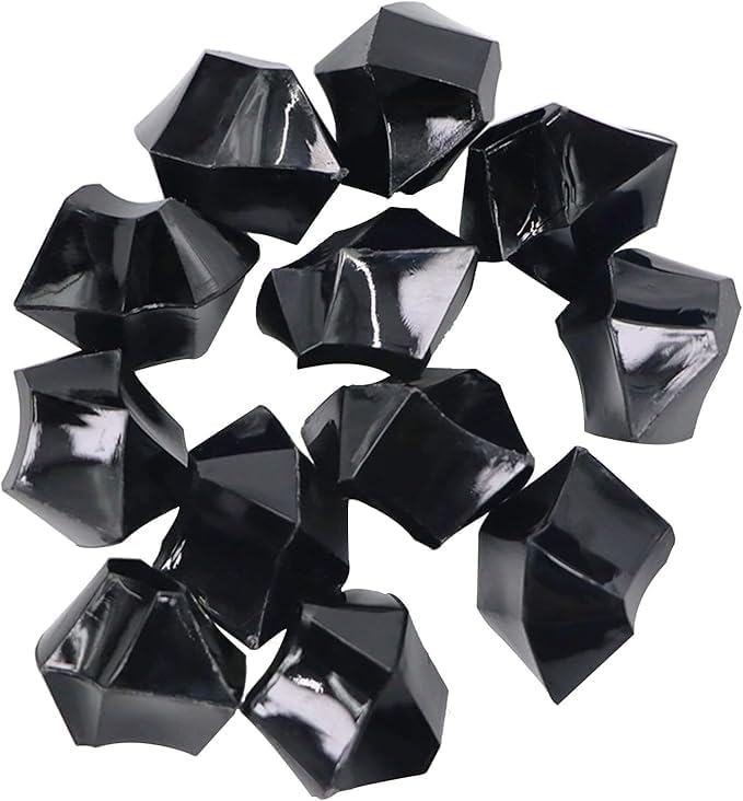EesTeck 120 Pieces Decorative Black Acrylic Crystal Chunks, 11 * 14 mm Geometric Shapes Acrylic Ice Rocks for Centerpieces - Image 1
