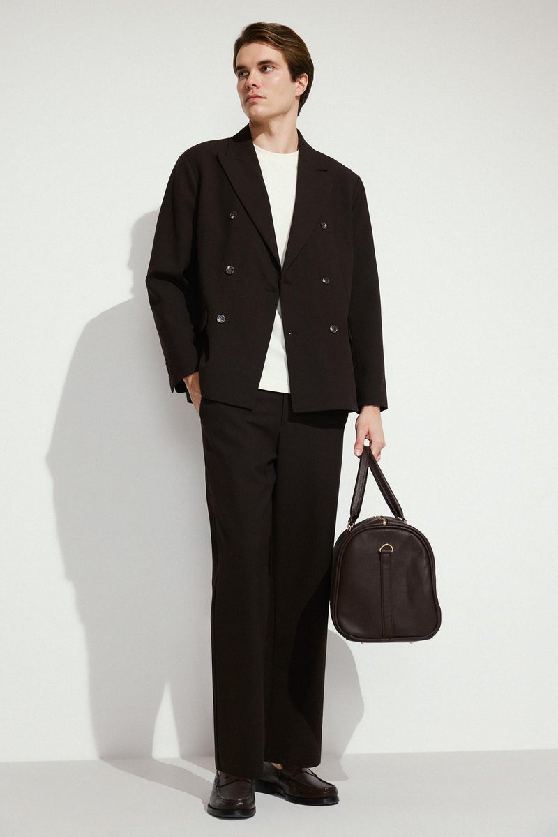 DeFacto Brown Man Straight Fit Trousers Casual - Image 3