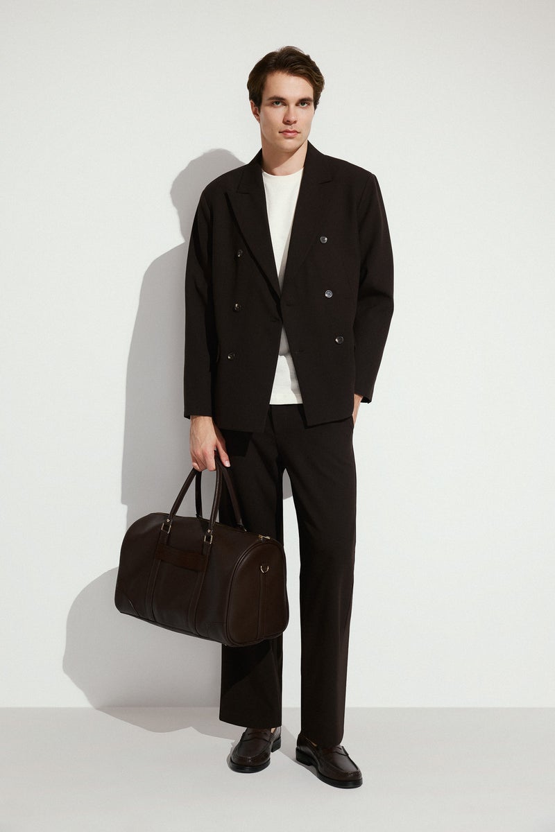 DeFacto Brown Man Straight Fit Trousers Casual - Image 2