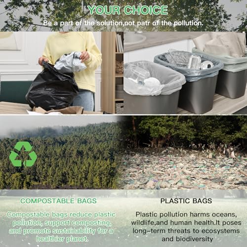 Inwaysin 2.6 Gallon Trash Bag Biodegradable Black - Small Garbage Bags 2-3 Gallon For Bathroom Can Unscented Compostable 100 Count Mini Tiny Kitchen Office Car Waste Basket Liners Strong Thick Bulk Inwaysin - Image 5