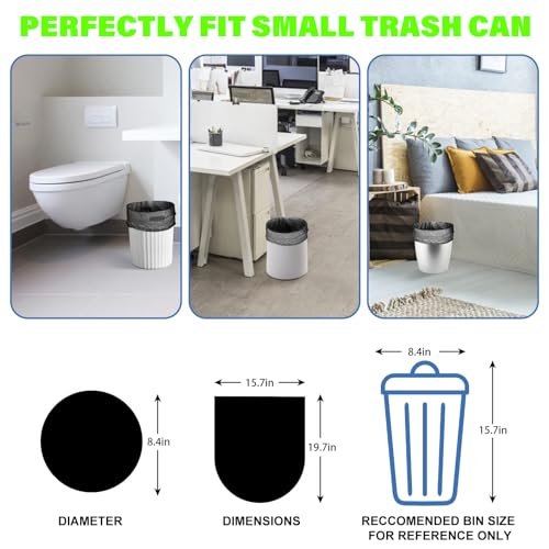 Inwaysin 2.6 Gallon Trash Bag Biodegradable Black - Small Garbage Bags 2-3 Gallon For Bathroom Can Unscented Compostable 100 Count Mini Tiny Kitchen Office Car Waste Basket Liners Strong Thick Bulk Inwaysin - Image 2
