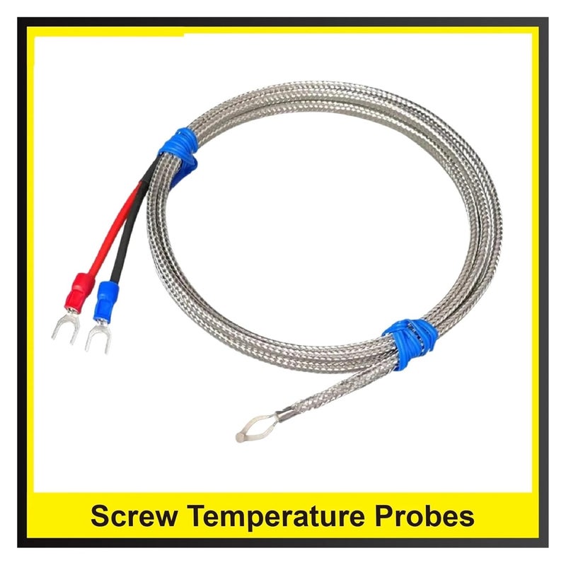Thermocouple Probe Screw Temperature Probes K Type thermocouple Sensor M6 Threaded Stainless Steel high Temp Shielded Cable 1000°C(K-2m-Thin-sheet) - Image 5