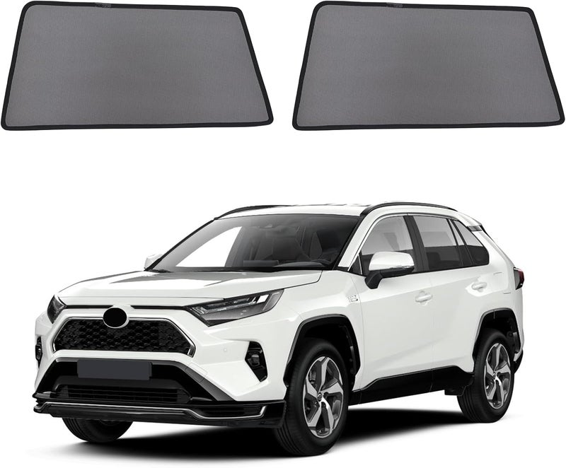 ستائر نوافذ السيارة لسيارة RAV4 2019-2024 - ستارة شمسية للنافذة الجانبية الخلفية للأطفال، أغطية نوافذ خصوصية سيارة بشبكة قابلة للتنفس، حماية من الأشعة فوق البنفسجية وعزل حراري للرحلات الطويلة، القيلولة، التخييم (قطعتان) - Image 1