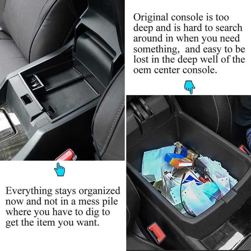 Vesul Center Console Armrest Storage Box Compatible with Honda Accord Sedan 2013 2014 2015 2016 2017 ABS Tray Insert Organizer Glove Pallet Black - Image 4