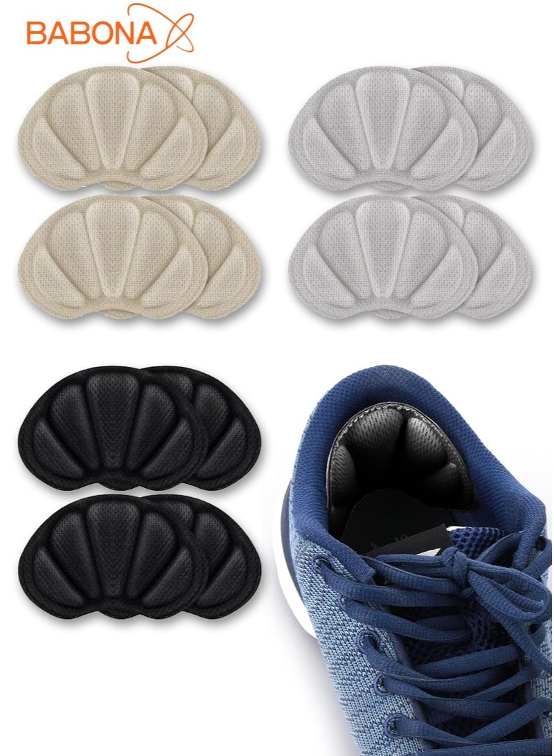 بابونا بطانة كعب مبطنة، 12 قطعة من وسائد الأحذية للأحذية الفضفاضة والكبيرة الحجم، تمنع الاحتكاك والبثور، حشو الانزلاق، تحسين ملاءمة الحذاء وراحته للرجال والنساء - Image 1