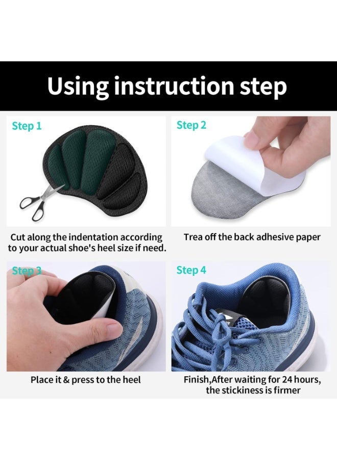 بابونا بطانة كعب مبطنة، 12 قطعة من وسائد الأحذية للأحذية الفضفاضة والكبيرة الحجم، تمنع الاحتكاك والبثور، حشو الانزلاق، تحسين ملاءمة الحذاء وراحته للرجال والنساء - Image 3