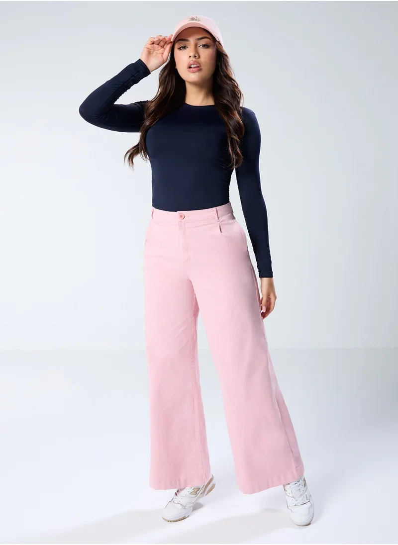 Zigzag Pink flared Chino pant